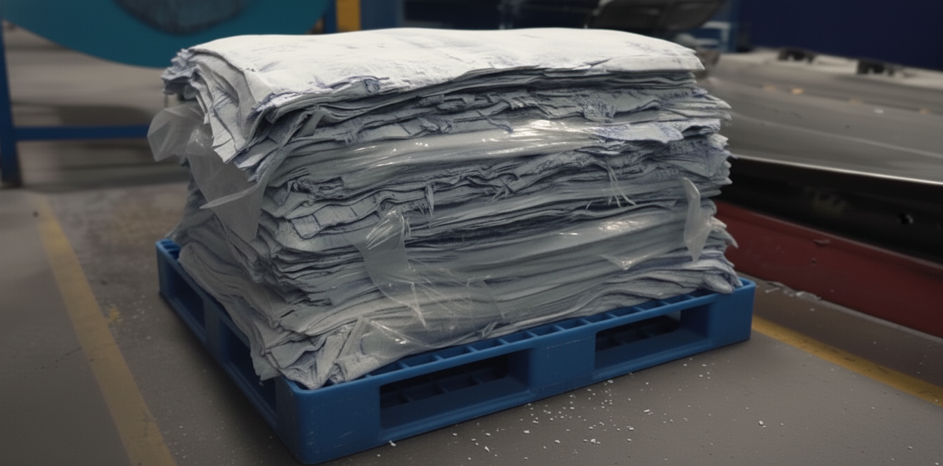 Pallets with anti-adhesive uncured rubber ready for industrial elastomer contract manufacturing