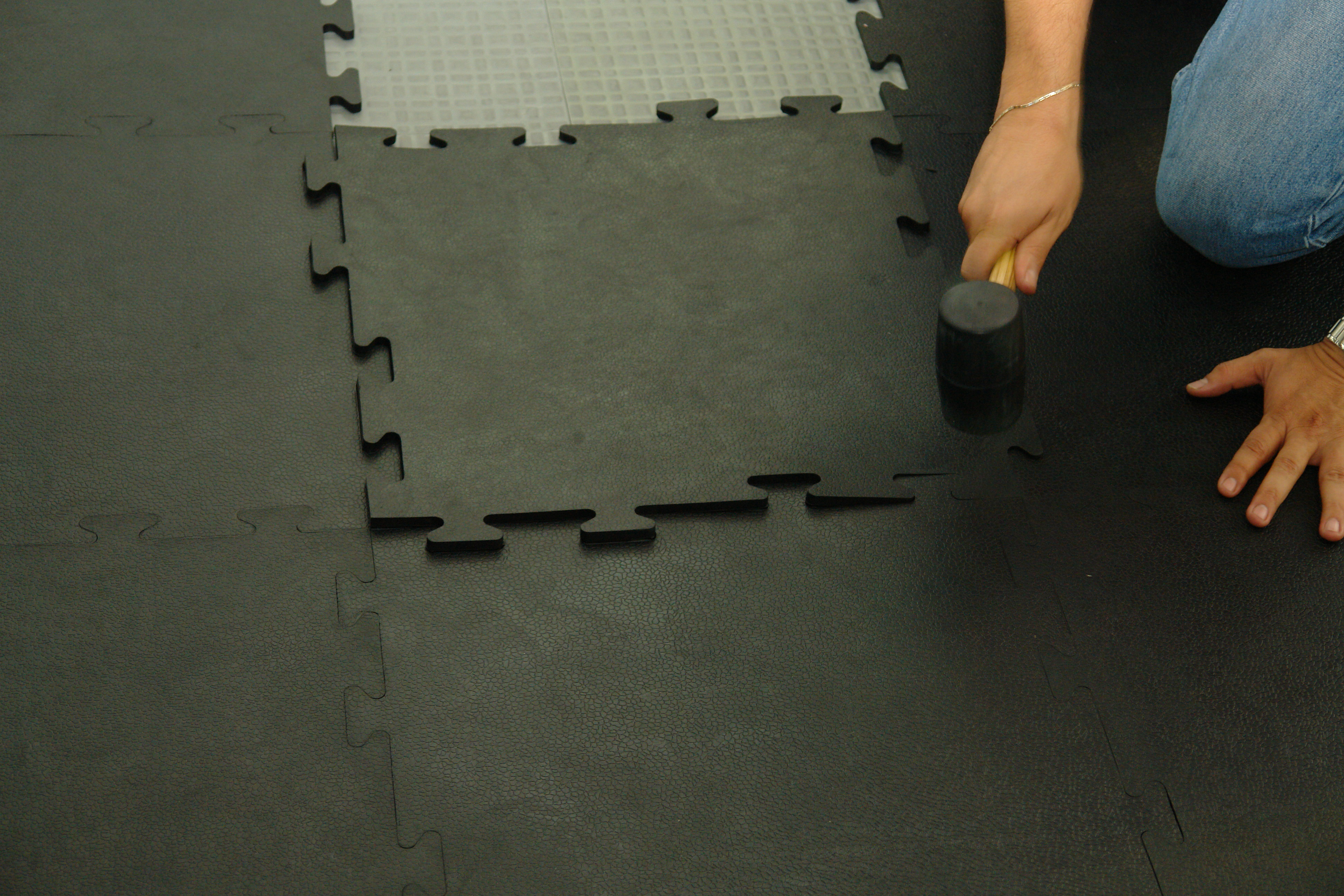 Professional rubber flooring installation