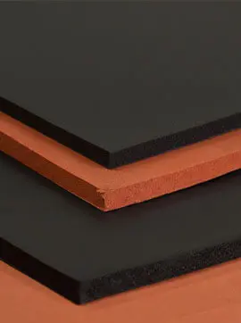 Silicone or natural sponge rubber for insulation and industrial sealing