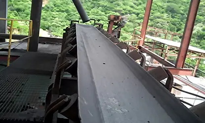 Resistant mining rubber roll with stones on mine background